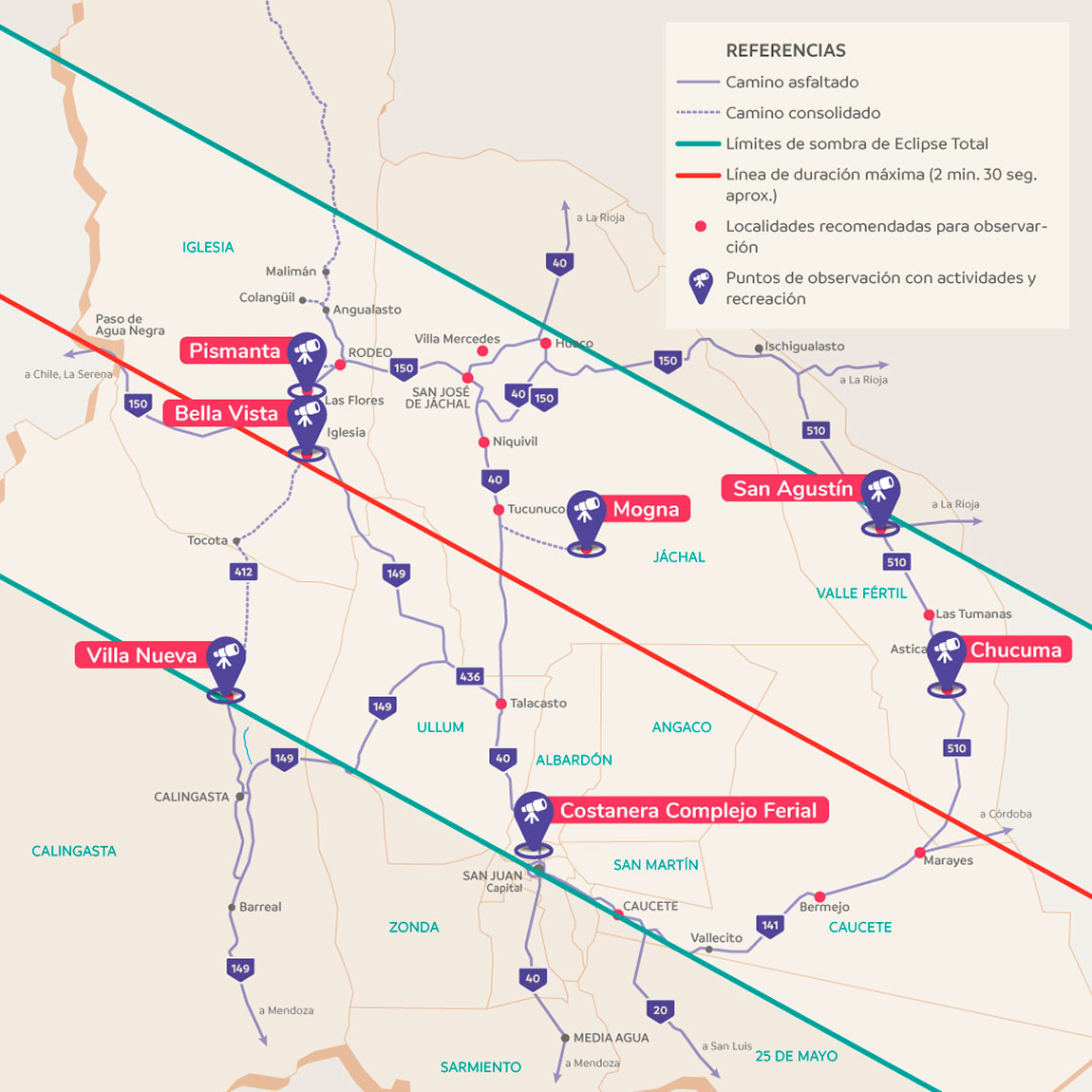 Mejores lugares para ver el eclipse solar total